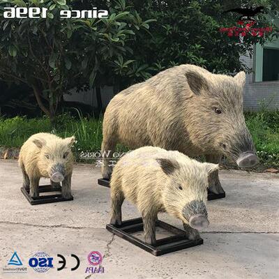 硅胶海绵纯手工仿真粘毛猪鬃毛仿真动物小猪动物园工艺品展览