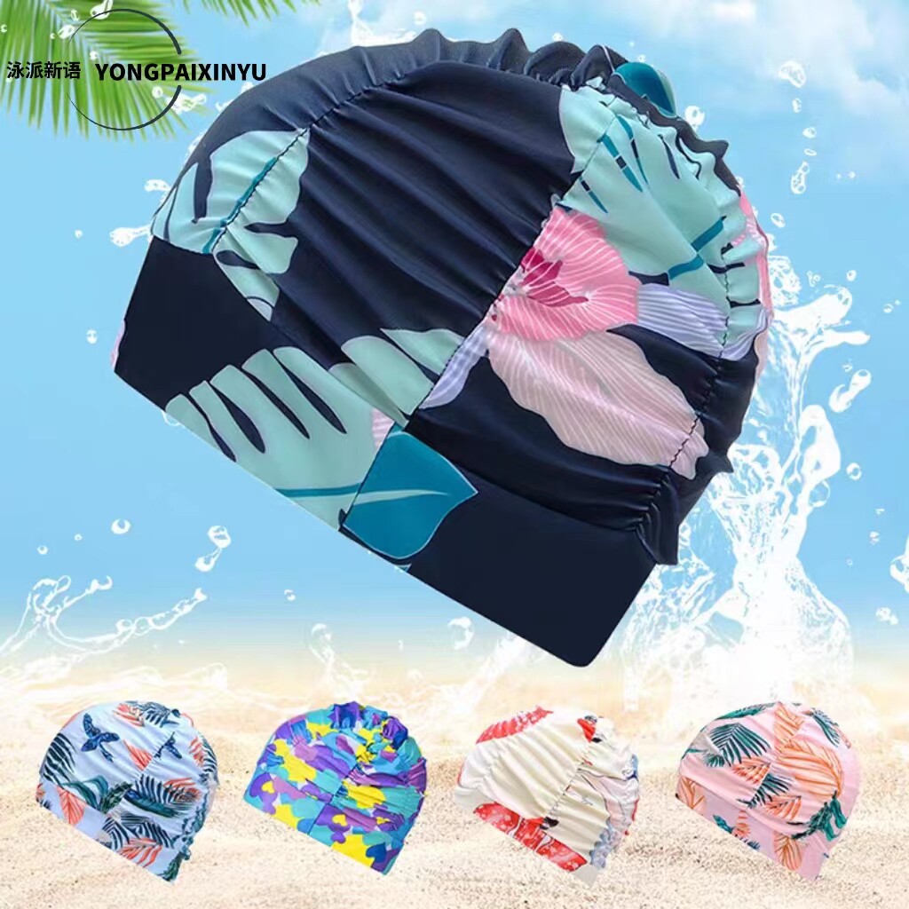 泳派新语泳帽时尚印花透气