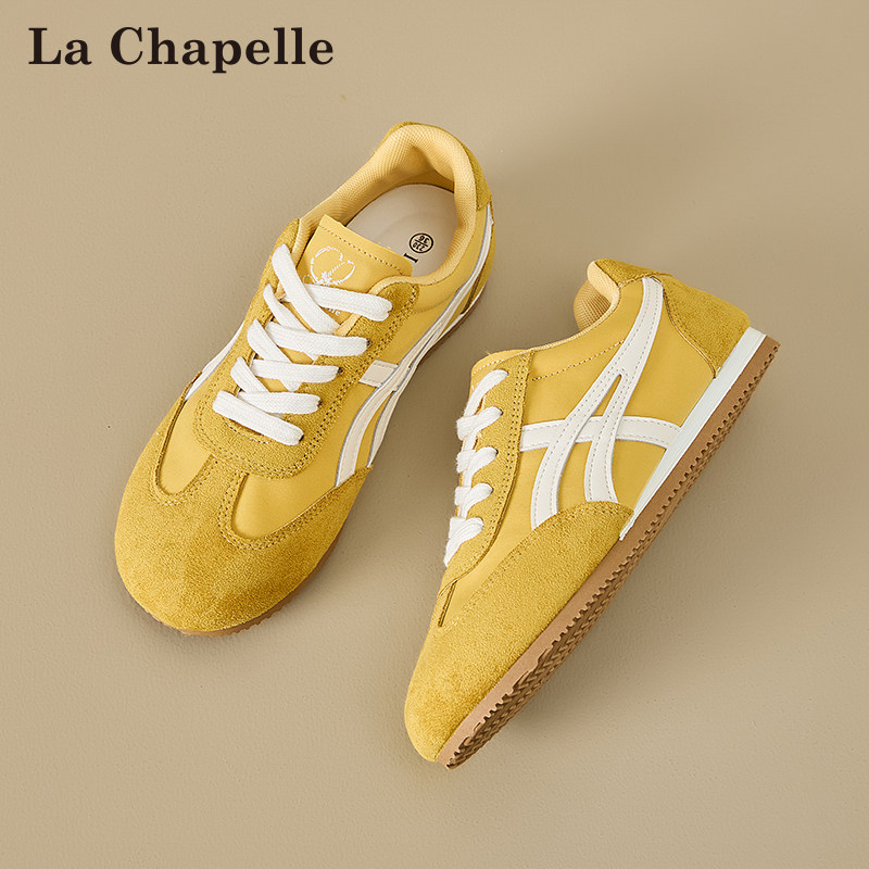 拉夏贝尔内增高女鞋德训鞋2025新款秋冬厚底黄色加绒阿甘小白鞋子,女鞋,德训鞋,淘宝优惠券,粉丝福利购,淘宝优惠卷