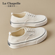 女2026新款 春季 小白鞋 拉夏贝尔厚底帆布鞋 子软底孕妇德训休闲板鞋