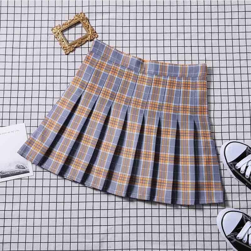 Women High Waist Pleated Skirt School Mini Skirts for Girls