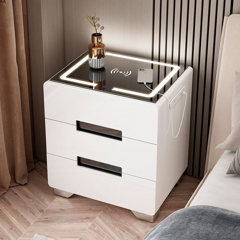tủ quần áo đầu giường Bàn đầu giường tủ sơn hiện đại đơn giản 2024 mới bàn đầu giường nhỏ nhẹ sang trọng cao cấp tủ bảo quản thông minh tủ đầu giường hiện đại tủ đầu giường