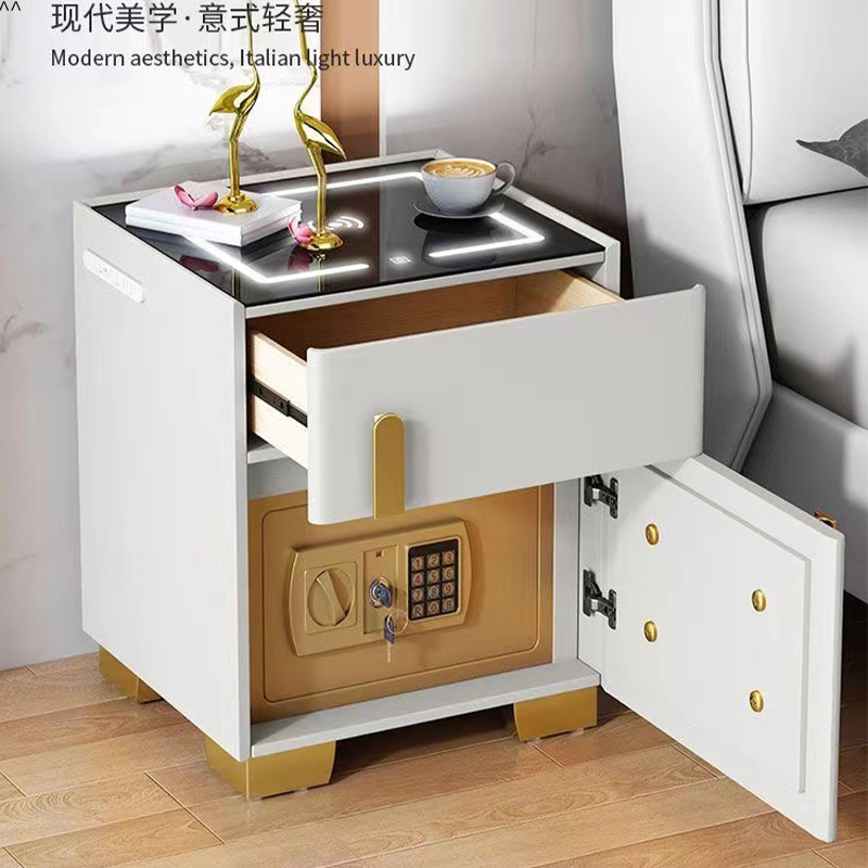 thiết kế tủ đầu giường Home Bàn đầu giường thông minh tích hợp két sắt 2024 phòng ngủ mới phòng ngủ master có khóa chống trộm đa năng hiện đại hướng dẫn đóng tủ đầu giường đôn đầu giường