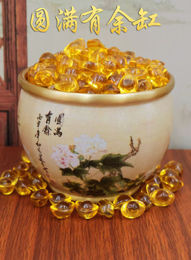 黄铜米缸百福铜缸正品彩绘聚宝盆存钱罐财招聚家居办公室装饰