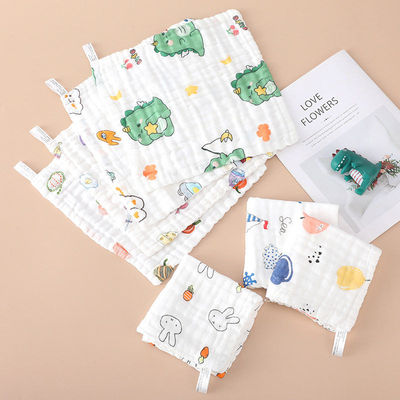 【实惠款】六层30x30cm纯棉小方巾纱布婴儿柔软泡泡棉口水巾