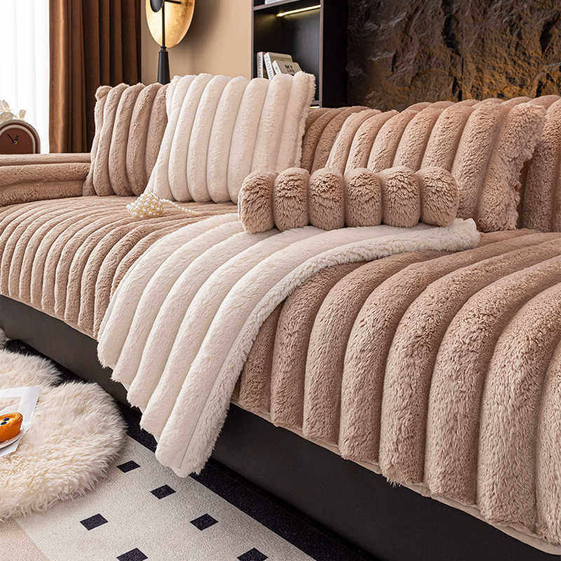 毛绒沙发垫秋冬咖色轻奢级感简约现固定防滑加厚加绒皮坐垫子,居家布艺,沙发垫,淘宝优惠券,粉丝福利购,淘宝优惠卷