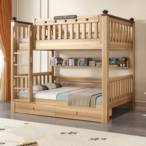 实木两层双人床上下床儿童床家用