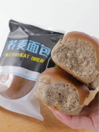 岱香园苦荞麦面包粗粮高膳食软面包中老年代餐50克/个无蔗糖食品