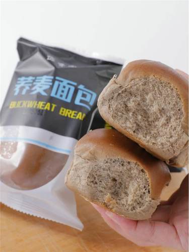 岱香园苦荞麦面包粗粮高膳食软面包中老年代餐50克/个无蔗糖食品