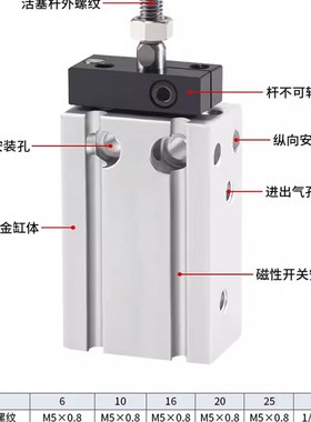 KLH金龙发/MK系列/多位置固定气u缸/止回转型/KMK/10/16/20/25/32