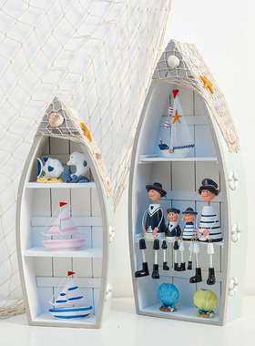 地中海夏季橱窗i美陈布置创意船x型展示柜船柜海洋主题装饰dp点道