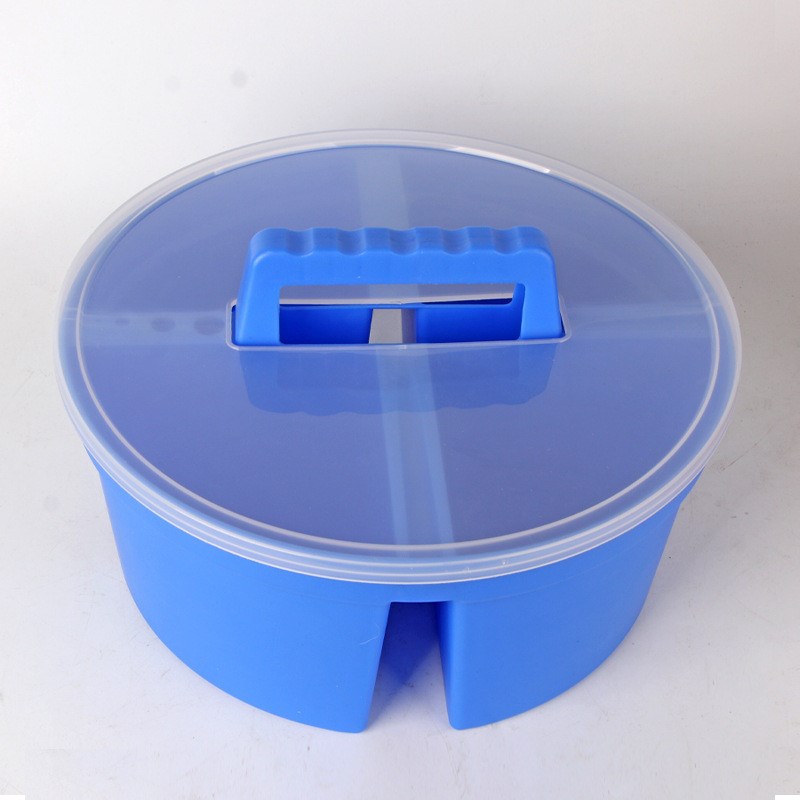 圆形零件盒手提带盖加厚塑料四格B工具箱螺丝螺帽收纳箱家用分类