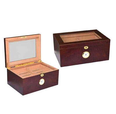 Glass Top humidor  Wood Spanish cedar Cigar StoSrage Humidor