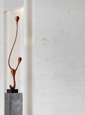 抽象木雕摆件酒店样板间入户玄关雕塑艺术N品创意竖高软装摆设