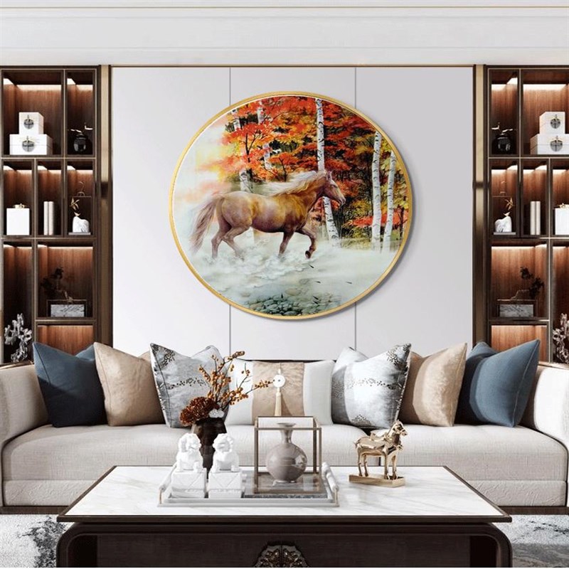苏绣DIY套件初学 红枫马 玄关客厅卧室餐厅N走廊 手工刺绣装饰画