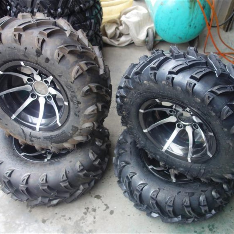 自制四轮钢管卡丁车沙滩车25X8-12 25X10-12寸W火焰轮胎铝轮毂