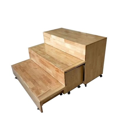 音乐合大唱台推拉实木n伸缩影合台HCT-02阶舞台三层合台活动可移