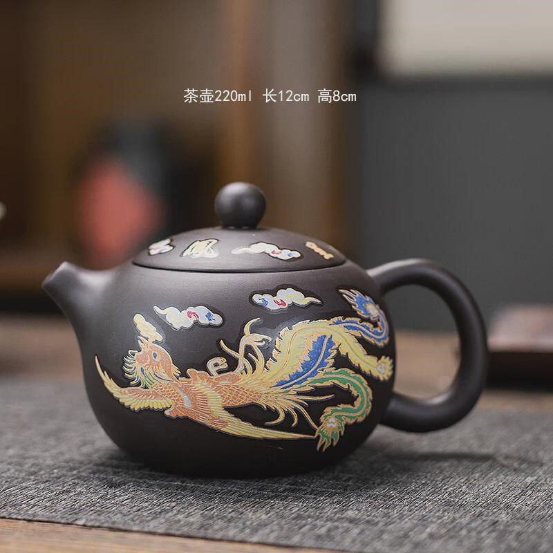 余惜出水变色龙凤呈祥紫砂凤鸣壶纯半手工茶壶遇热W鸟叫泡茶壶西,餐饮具,茶壶,淘宝优惠券,粉丝福利购,淘宝优惠卷