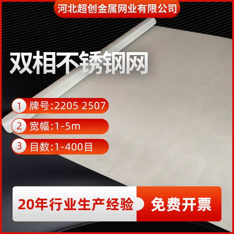 60目双相不锈钢网石油化工设备用220D5不锈钢丝方孔网100目2507网