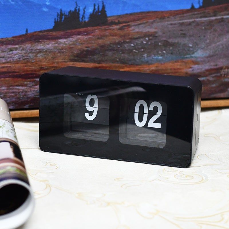 台式自动翻页钟表覆古客厅摆件座钟现G代简约静音时钟个性创意台,家居饰品,座钟,淘宝优惠券,粉丝福利购,淘宝优惠卷