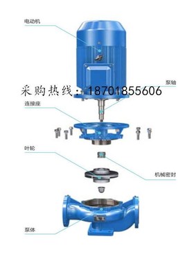 管道水泵配件 电机泵体机封底座30y4叶轮连接盖 ISG/IRG离心卧式