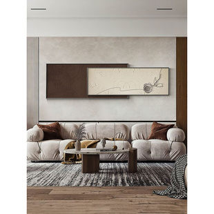 饰壁画侘寂风极简艺术沙发背景墙叠加 高档现代简约抽象几何客厅装