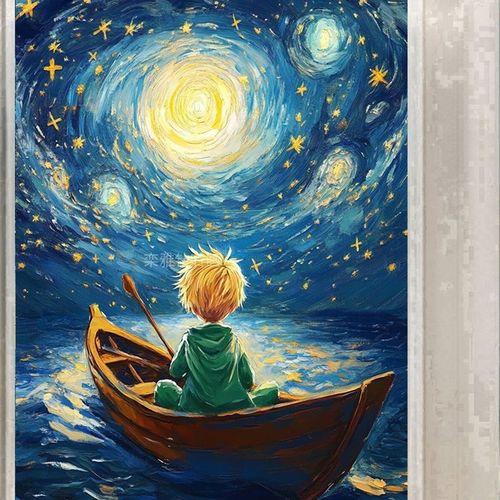 2025新款DIkY方钻满钻贴钻钻石画钻石绣梵高星空大海小船小王子三