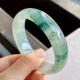 天然a货缅甸翡翠手n镯冰种飘花晴绿玉手镯少女圆条阳绿贵妃玉镯子