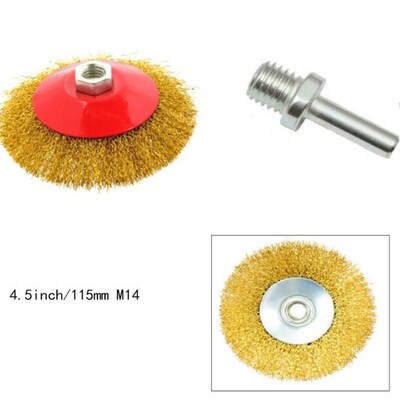 115mm Copper Steel Wire Brush Wheel Metal RuPst Remove Clean