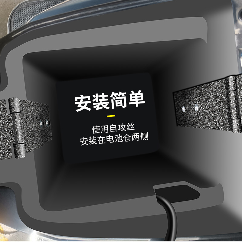 现货电动车电瓶锁锂电池锁防盗神器防偷钢板雅迪专用踏板锁盖板链