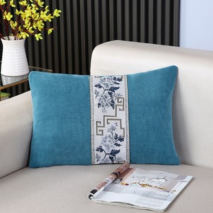 沙发靠垫红木护腰靠背垫靠枕套床头靠背垫大号枕头抱枕可拆 新中式