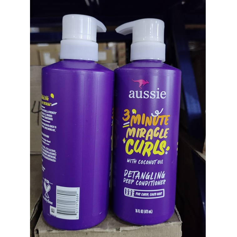 保税 美国Aussie袋鼠三分钟奇迹卷发修护保湿柔顺发膜475ml