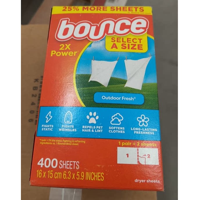 美国bounce邦氏烘衣机专用烘干柔顺纸香衣片400张/盒 烘干纸类目