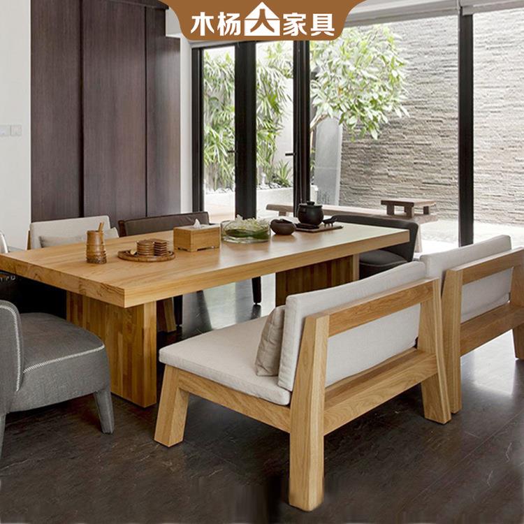 日式实木茶桌茶台一整套家用客厅功夫茶桌办公室原木大板泡茶桌椅