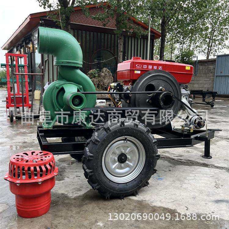 12寸柴油拖车一体机手推移动式抽水泵4寸5寸6寸10寸12寸混流泵