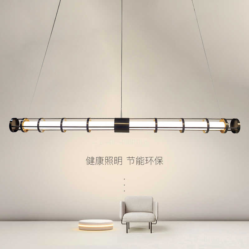餐厅吊灯现代轻奢创意一字长条灯设计师吧台办公室茶桌岛台简约灯