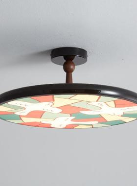 中古奶油风卧室吸顶灯高级感艺术卡通和平鸽轻法式次卧儿童房间灯