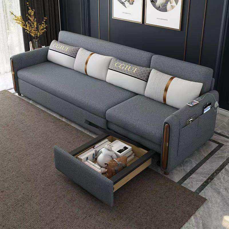 多功能两用折叠沙发床客厅小户型带贵妃组合储物沙发床折叠两用