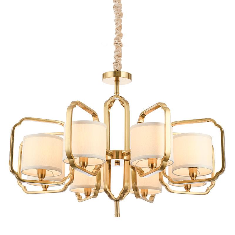 全铜后现代客厅新中式艺术卧室书房餐厅灯样板房别墅设计师吊灯