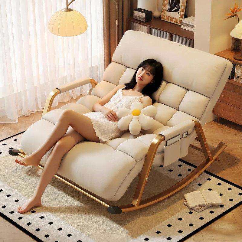 懒人沙发摇摇椅可躺可睡卧室双人躺椅客厅阳台小户型单人窝窝椅子