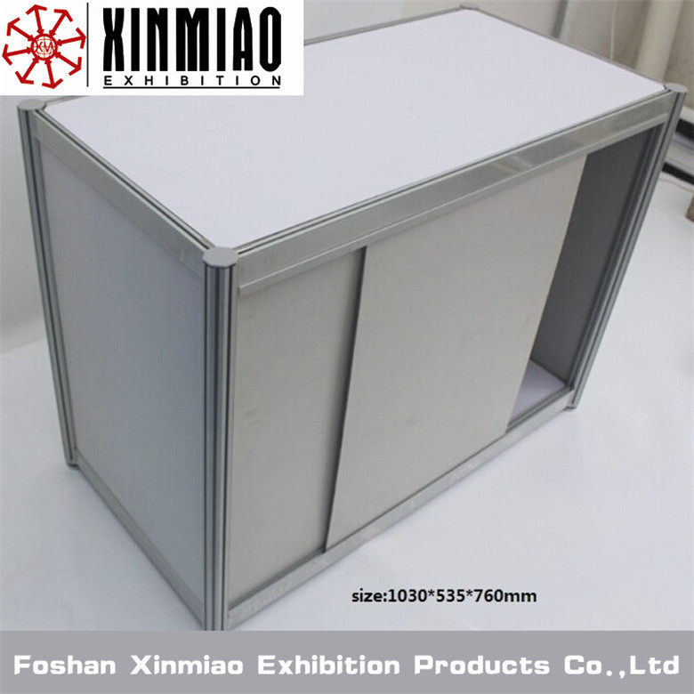 3分扇柱展柜铝型材批发玻璃弧形柜台配三叉洽谈桌展示柜材料