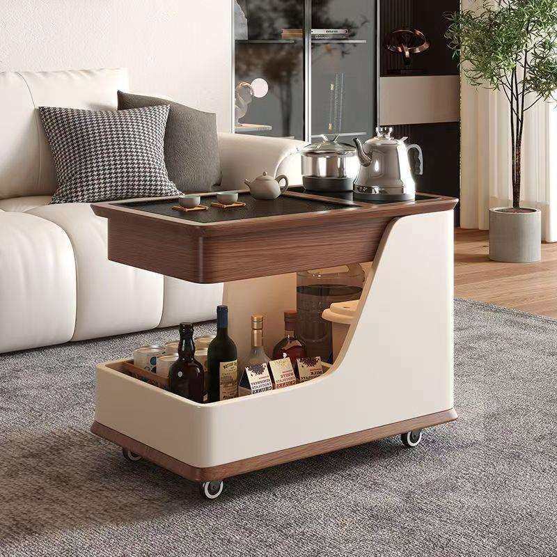 实木移动阳台茶几客厅小户型现代简约家用多功能小推车沙发茶台