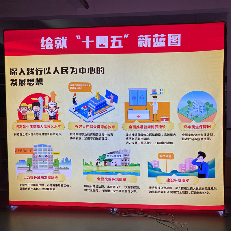 发光灯箱背景展示架发光快幕秀展位展会双层发光背景灯箱