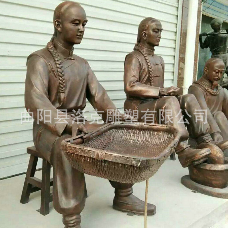 玻璃钢雕民俗文化农耕人物景观雕塑公园田园多种铸铜摆件手工造型