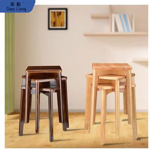 凳子家用实木方凳小板凳木板凳四方凳餐厅饭桌餐椅成人折叠椅新品