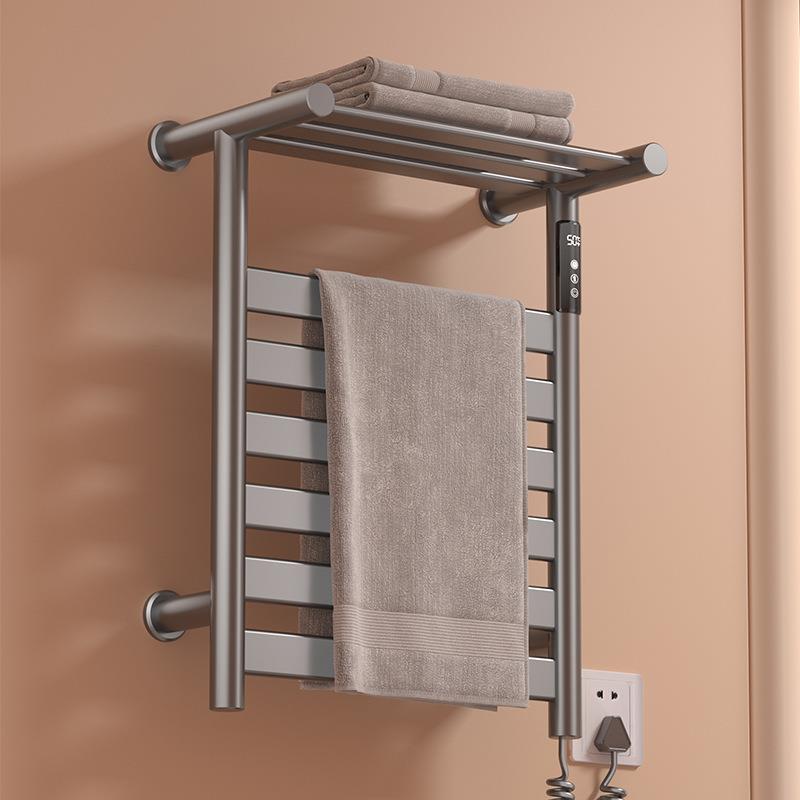 电热毛巾架全加热烘干杀菌卫生间家用浴室消毒免打孔电动智能浴巾
