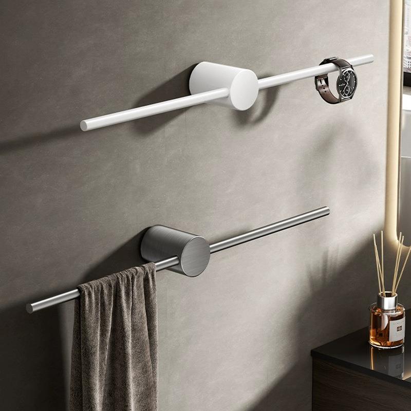 99CH免打孔毛巾架全铜卫生间置物架极简轻奢宾馆浴室单杆毛巾杆浴