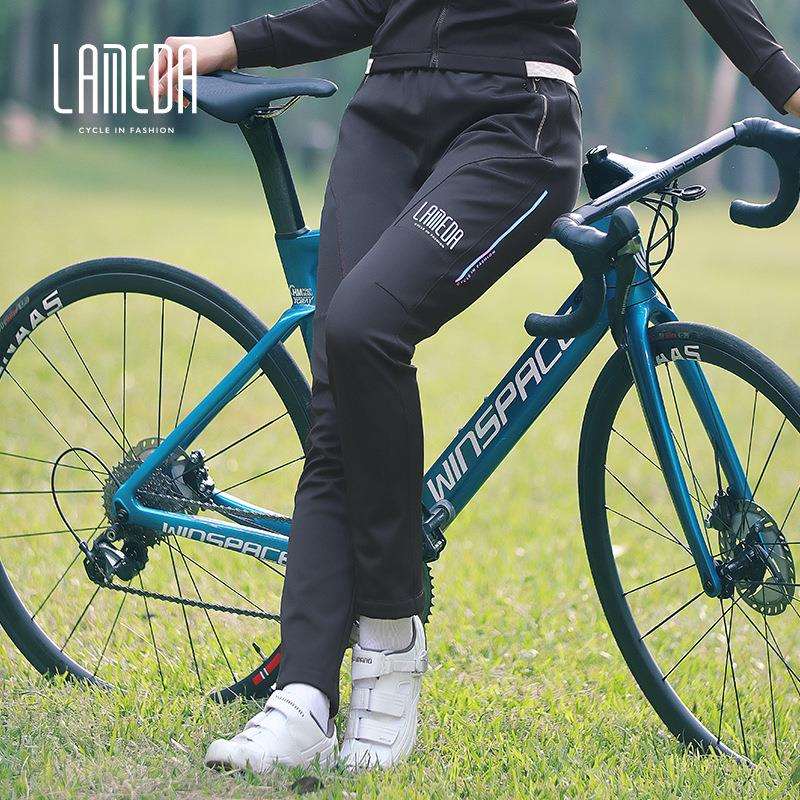 兰帕达-5-10℃女款秋冬季抓绒骑行裤休闲通勤防风公路自行车裤