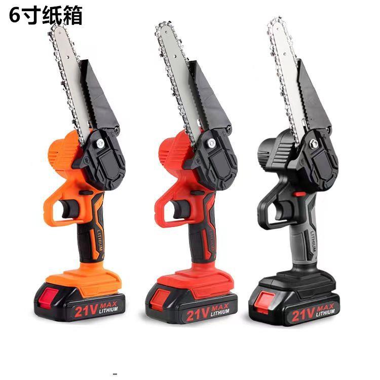 茉怡有刷新款迷你6寸纸箱家用小型手持手提锂电动链锯户外无线电