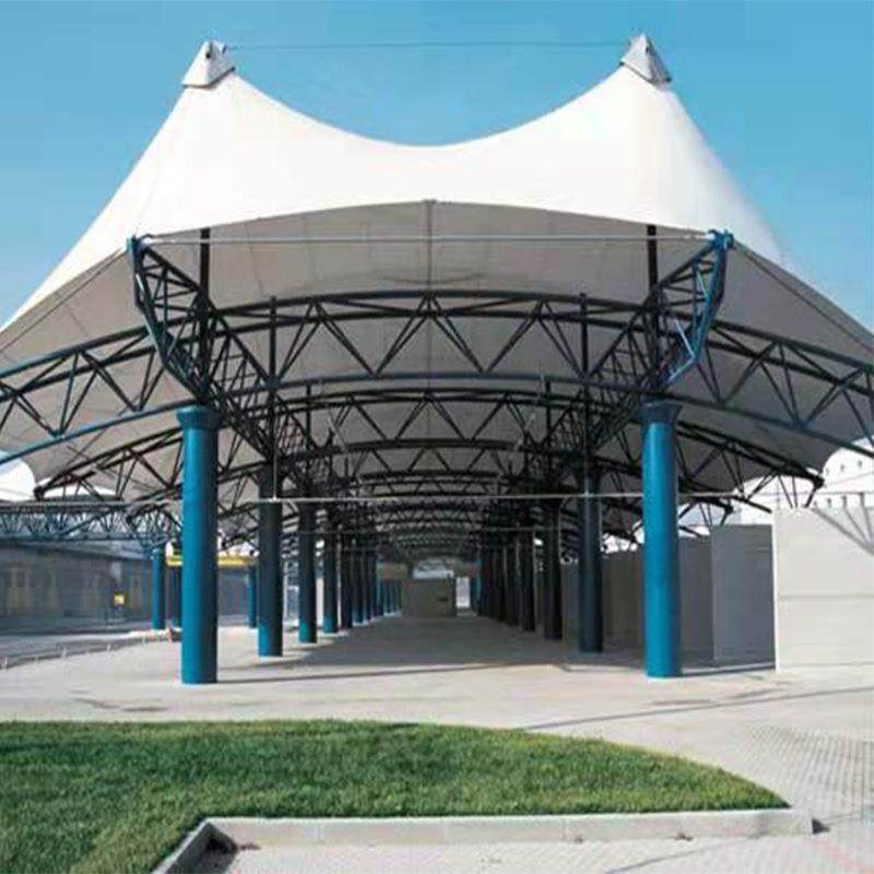 安装工厂厂房车间膜结构过道遮阳棚景观过道张拉膜雨蓬
